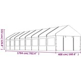 vidaXL Sjenica s krovom bijela 17 84 x 4 08 x 3 22 m polietilen | shoptok.hr