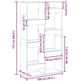 vidaXL Sobna pregrada boja hrasta 100x33x175 cm konstruirano drvo | shoptok.hr