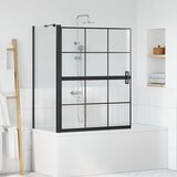  Ekran za kadu i tuš Crna i prozirna 100 x 68 x 128 cm | shoptok.hr