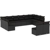  12-dijelni set vrtnih sofa od poliratana s jastucima crni | shoptok.hr