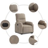  Električni naslonjač na podizanje smeđesivi od mikrovlakana | shoptok.hr
