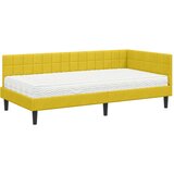  Kutni krevetni okvir s madracem 2 kom. Žuta 100 x 200 cm Baršun | Shoptok.si