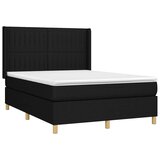  Krevet box spring s madracem LED crni 140x190 cm od tkanine | shoptok.hr