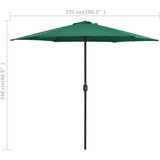  Vrtni suncobran s aluminijskim stupom 270 x 246 cm zeleni | Eponuda.ba