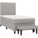  Krevet s oprugama i madracem svjetlosivi 100x200 cm od tkanine | shoptok.hr