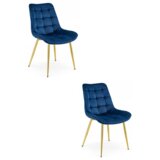  BERA stolica - tamnoplavi baršun / zlatne noge x 2 | shoptok.hr