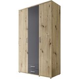 CARRYHOME omara s klasičnimi vrati, barve grafita, hrast artisan | Shoptok.si