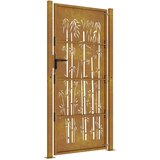  Vrtna vrata 100x200 cm Corten čelik dizajn od bambusa | shoptok.hr