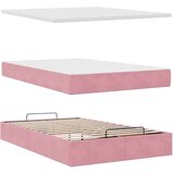 vidaXL Otomanski posteljni okvir z vzmetnicami roza 120x200cm žamet, (21609075) | Shoptok.si