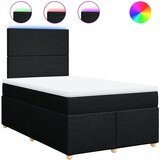 vidaXL Box spring postelja z vzmetnico črna 120x190 cm blago, (21307446) Cene