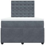 Box spring krevet s madracem tamnosivi 120 x 200 cm baršunasti | shoptok.hr