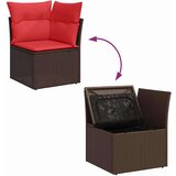  Vrtna sedežna garnitura z blazino 5 pcs Rjava Poly ratan, (5000022119) | Shoptok.si