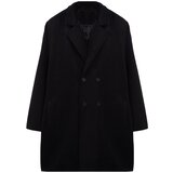 Trendyol Black Men's Regular Fit Tie Belted Winter Stash Plus Size Coat | Shoptok.si