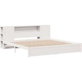  Krevet s regalom z knjige bez madraca bijeli 200x200cm borovina | shoptok.hr