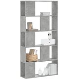  Regal za knjige 5 razina boja betona 80,5x23,5x162,5 cm drveni | shoptok.hr
