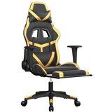  Gaming stol z oporo za noge črno in zlato umetno usnje, (21152296) | Shoptok.si