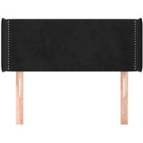 Vzglavje z ušesi črno 83x16x78/88 cm žamet, (20737179) | Shoptok.si