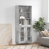 The Living Store Visoka komoda betonsko siva 69,5x34x180 cm inženirski les - Visoka Omara, (21435455) Cene