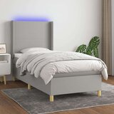  Box spring s madracem LED svjetlosivi 90x190 cm tkanina Cijene