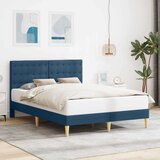  Okvir za krevet s uzglavljem Plava 120 x 200 cm Tkanina - Plava 120 x 200 cm | shoptok.hr