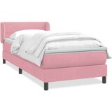 Box spring postelja z vzmetnico roza 90x220 cm žamet, (21791238) | Shoptok.si