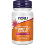 Now Foods vitamin D-3, 5,000 iu – visoka doza za imunitet i kosti 120 kapsula Cene