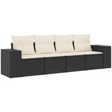  The Living Store Vrtna sedežna garnitura 4-delna z blazinami črna poli ratan - Vrtna Sedežna Garniture, (21443874) | Shoptok.si