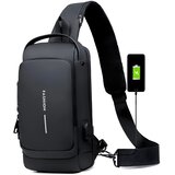  Torba preko ramena s USB punjenjem protiv krađe - Crna KP25259 | Shoptok.si