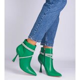 Gemre Green stiletto ankle boots decorated with rhinestones Fantagaro | Shoptok.si