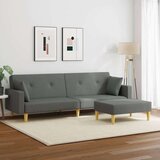  Dvosjed na razvlačenje od tkanine s tabureom tamnosivi | shoptok.hr