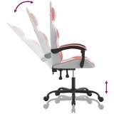 vidaXL Gaming stol Bela in roza umetno usnje | Shoptok.si