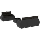 vidaXL 6-dijelni set vrtnih sofa s jastucima crni od poliratana | shoptok.hr