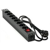 Masterlan 19" distribution panel 8x230V, black, 1,4m, aluminium | shoptok.hr