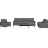  4-dijelni set sofa s tabureom tamnosivi od tkanine | Eponuda.ba