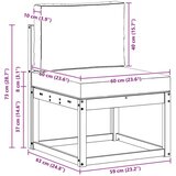  Srednja sofa za van Čvrsto drvo akacije Prirodna - Prirodno i antracit 1x srednji | shoptok.hr