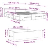  Okvir za krevet s ladicama boja hrasta 135x190 cm drveni | shoptok.hr