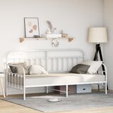 vidaXL Postelja z okvirjem Bela 90x190 cm iz jekla u