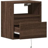  Zidni noćni ormarić s LED svjetlima boja smeđeg hrasta | shoptok.hr