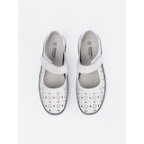 GOODIN Perforated leather sandals white and navy blue | ePonuda.com