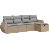 vidaXL 5-dijelni vrtni set sofa s jastucima bež od poliratana | shoptok.hr