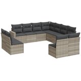  11-dijelni set vrtnih sofa poliratan s jastucima svijetlosivi | shoptok.hr