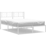  The Living Store Kovinski posteljni okvir z vzglavjem bel 140x200 cm - Kovinski Posteljni Okvir, (21454073) | Shoptok.si