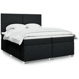 vidaXL Box spring postelja z vzmetnico črn 200x200 cm blago | Shoptok.si