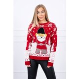 Kesi Christmas sweater with Santa Claus red Cene