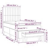 vidaXL krevet s oprugama i madracem krem 100 x 200 cm od tkanine | shoptok.hr