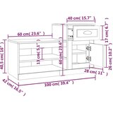  omarica za čevlje črna 100x42x60 cm inženirski les | Shoptok.si