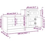  Ormarić za cipele crni 100 x 42 x 60 cm od konstruiranog drva | shoptok.hr