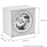 SPOT svetiljka CHLOE AR111 1xGU10/50W/230V kvadratna bela | Eponuda.com