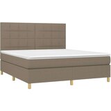  Box spring postelja z vzmetnico taupe 160x200 cm blago, (20894537) | Shoptok.si
