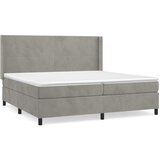 The Living Store Box spring postelja z vzmetnico svetlo siva 200x200 cm žamet - Box Spring Postelja, (21491911) | Shoptok.si